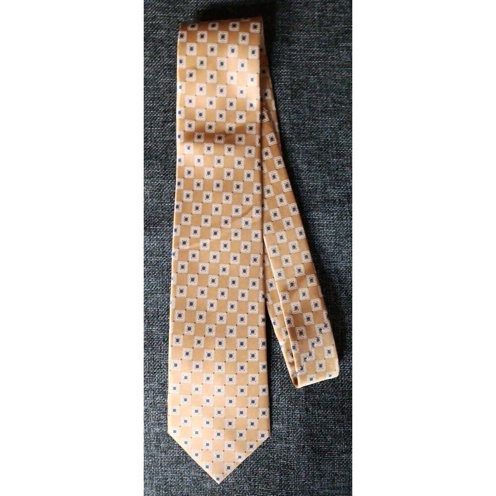 Tie 70s 80s 90s Y2K Mens Joseph And Feiss Gold 3.5 Wide 58 Long